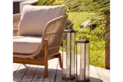 Garten-Kerzenlaterne Solmera – aus Metall und Glas gefertigt