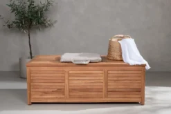 Garten Kissenbox Sorine - 46x130x70 aus Teakholz