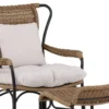 Garten- Loungesessel Asia - mit schwarzem Gestell und hellen Kissen