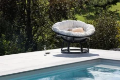 Garten-Loungesessel Bob - aus schwarzem Rattan inklusive Kissen