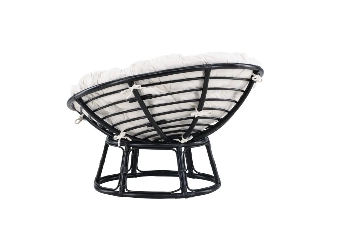 Garten-Loungesessel Bob - aus schwarzem Rattan inklusive Kissen