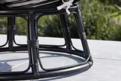 Garten-Loungesessel Bob - aus schwarzem Rattan inklusive Kissen