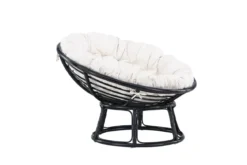 Garten-Loungesessel Bob - aus schwarzem Rattan inklusive Kissen
