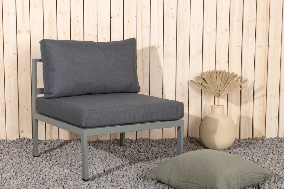 Garten Loungesessel Borelio - Outdoor-Sessel aus Aluminium & Stoff