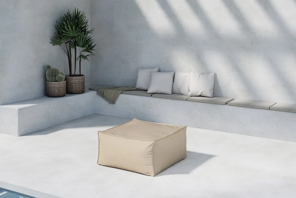 Garten Loungesessel Breva - in beigem Olefin Stoff