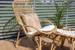 Garten-Loungesessel Elenore - in Natur inklusive Kissen