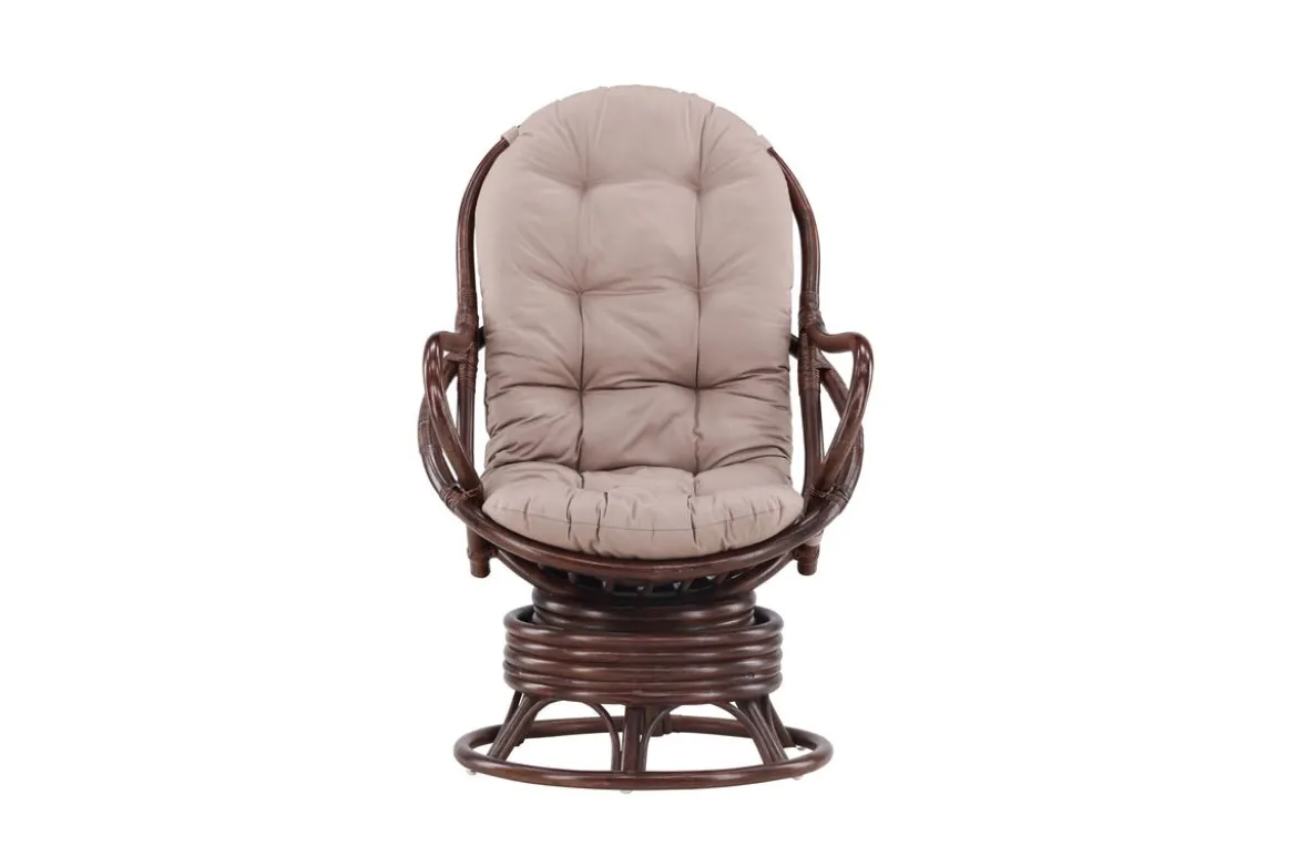 Garten-Loungesessel Finn - aus Rattan in Dunkelwalnuss
