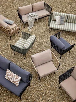 Garten Loungesessel Kairo – Metall mit handgeflochtenem Seil