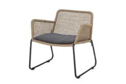 Garten Loungesessel Kairo – Metall mit handgeflochtenem Seil