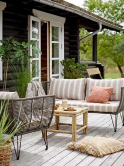 Garten Loungesessel Kairo – Metall mit handgeflochtenem Seil