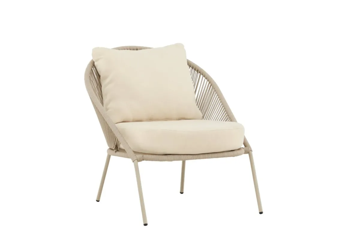 Garten- Loungesessel Larissa - In der Farbe Beige inklusive Kissen