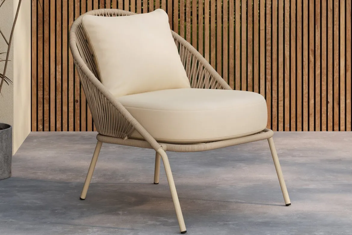 Garten- Loungesessel Larissa - In der Farbe Beige inklusive Kissen