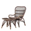 Garten-Loungesessel Neapel - aus Bambus und Rattan in Walnussbraun
