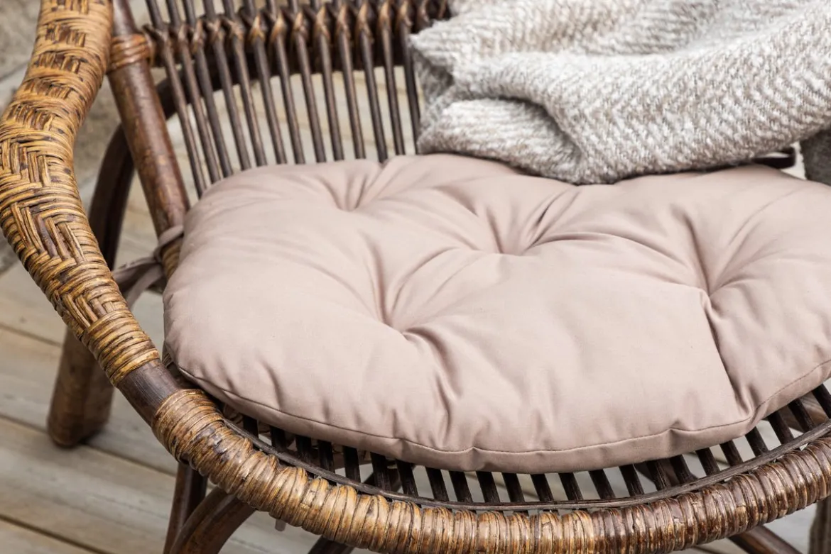 Garten-Loungesessel Neapel - aus Bambus und Rattan in Walnussbraun