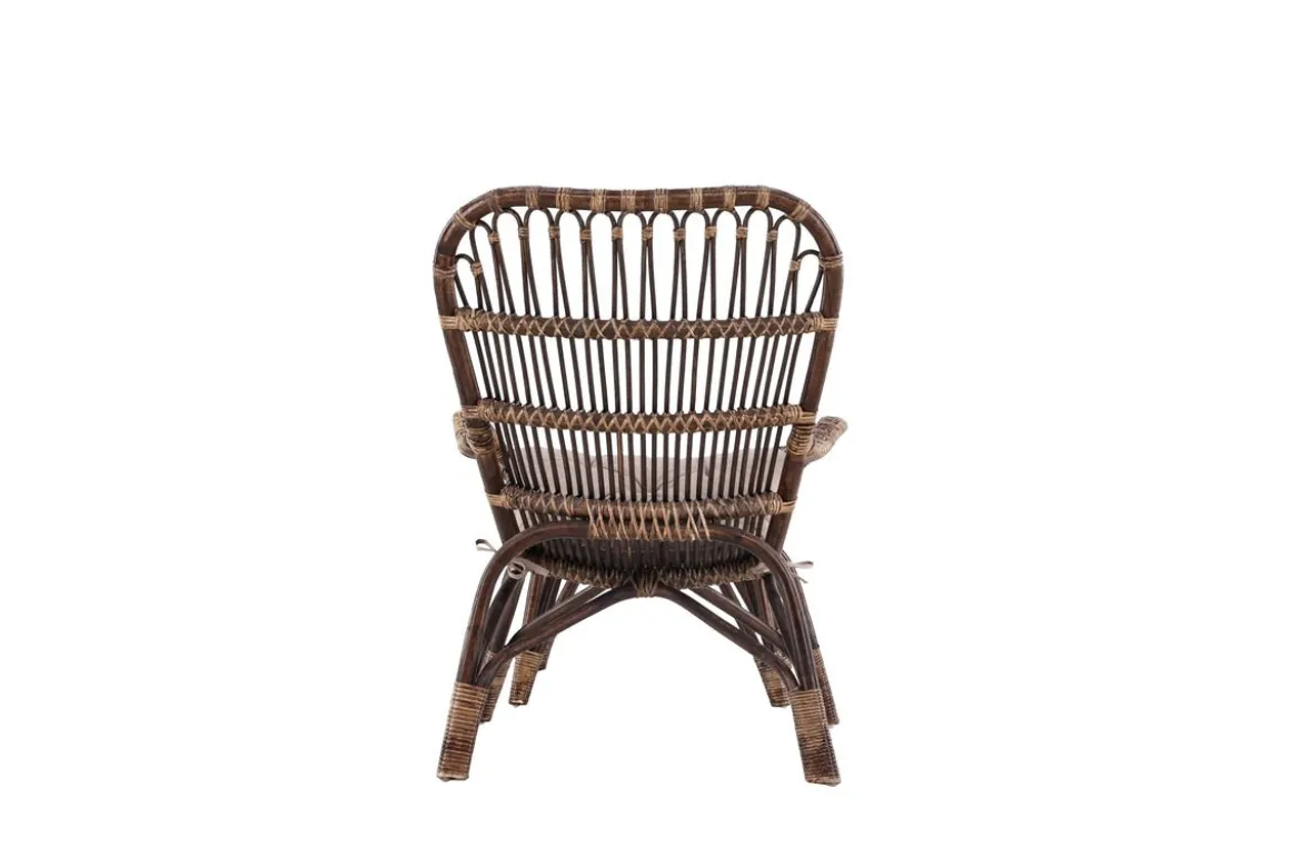 Garten-Loungesessel Neapel - aus Bambus und Rattan in Walnussbraun