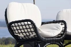 Garten- Loungesessel Porto - Aus Rattan in der Farbe Schwarz