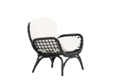 Garten- Loungesessel Porto - Aus Rattan in der Farbe Schwarz