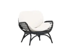 Garten- Loungesessel Porto - Aus Rattan in der Farbe Schwarz