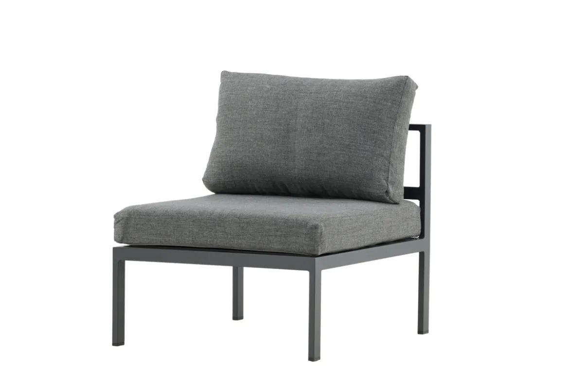 Garten Loungesessel Rika - Outdoor-Sessel mit Aluminium Gestell und zwei Kissen
