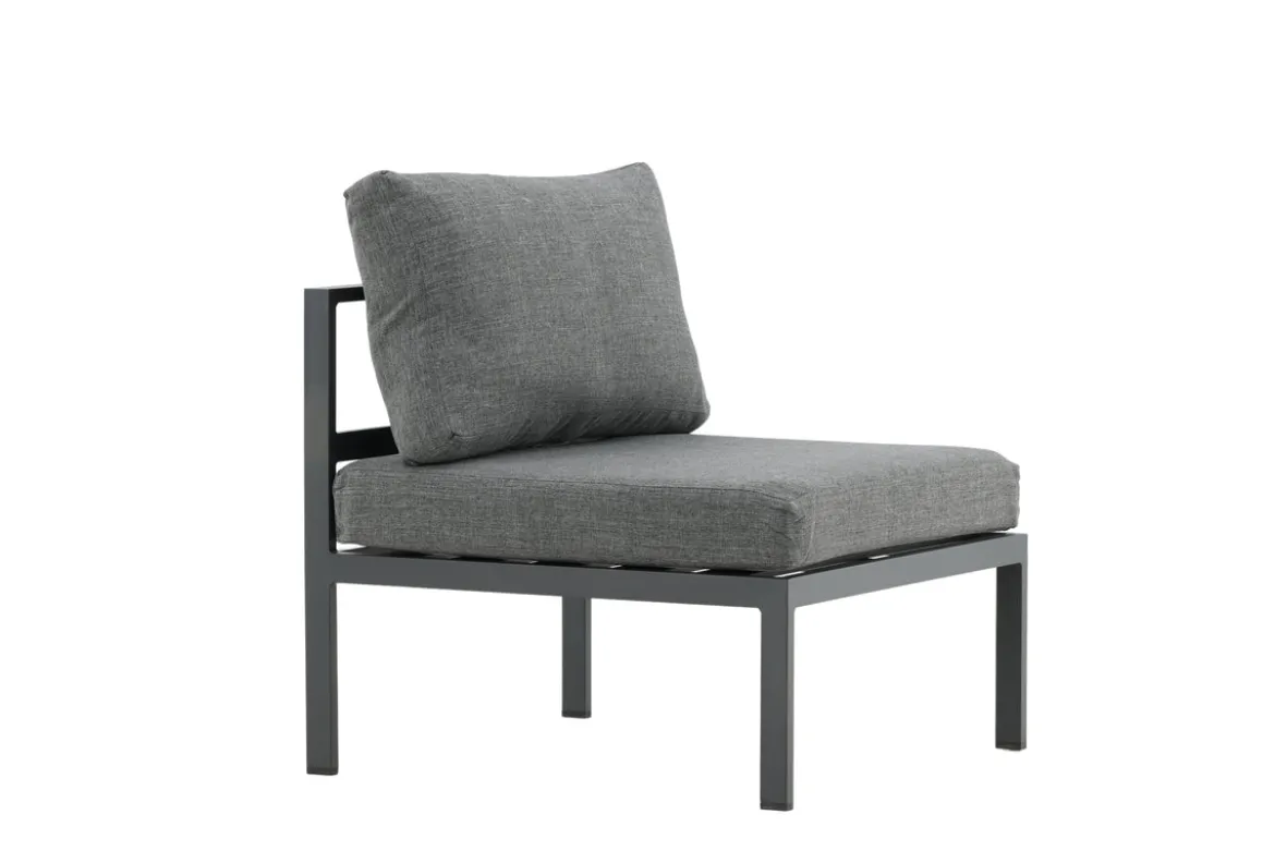 Garten Loungesessel Rika - Outdoor-Sessel mit Aluminium Gestell und zwei Kissen