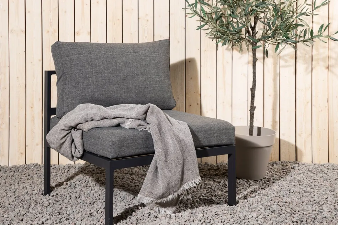Garten Loungesessel Rika - Outdoor-Sessel mit Aluminium Gestell und zwei Kissen