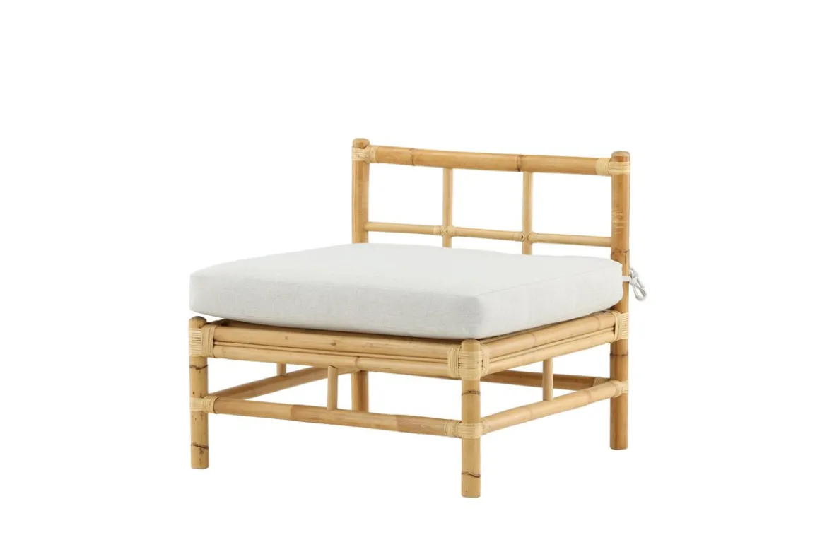 Garten Loungesessel Rob – handgeflochtenes Design mit hellgrauen Kissen