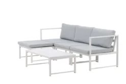 Garten Loungeset Alicia – mit hellgrauen Kissen & Couchtisch