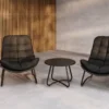 Garten Loungeset Carla – 3-teiliges Set in Anthrazit mit Sesseln & Tisch