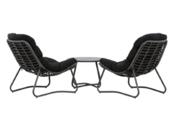 Garten Loungeset Carla – 3-teiliges Set in Anthrazit mit Sesseln & Tisch