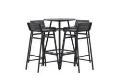 Garten Loungeset Cavina – 5-teiliges Set aus Akazienholz in Schwarz