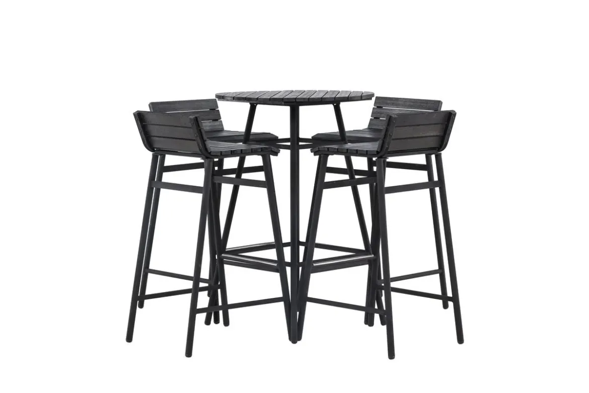 Garten Loungeset Cavina – 5-teiliges Set aus Akazienholz in Schwarz