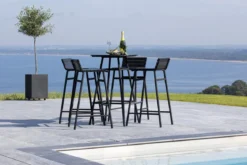 Garten Loungeset Cavina – 5-teiliges Set aus Akazienholz in Schwarz