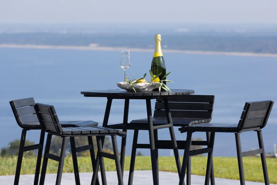Garten Loungeset Cavina – 5-teiliges Set aus Akazienholz in Schwarz