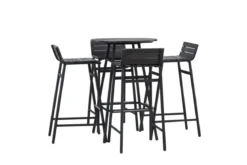 Garten Loungeset Cavina – 5-teiliges Set aus Akazienholz in Schwarz