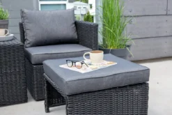 Garten Loungeset Dakar - aus schwarzem Kunstfaser-Rattan
