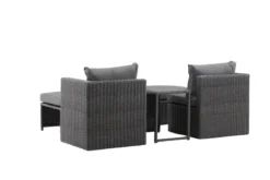 Garten Loungeset Dakar - aus schwarzem Kunstfaser-Rattan