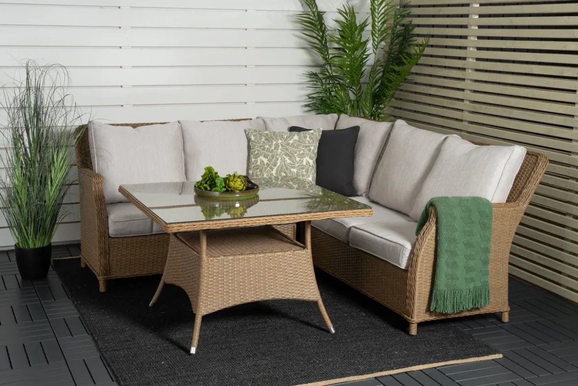 Garten Loungeset Davido – aus Polyrattan mit Ablagetisch