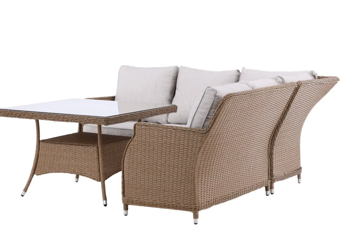 Garten Loungeset Davido – aus Polyrattan mit Ablagetisch