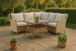 Garten Loungeset Davido – aus Polyrattan mit Ablagetisch