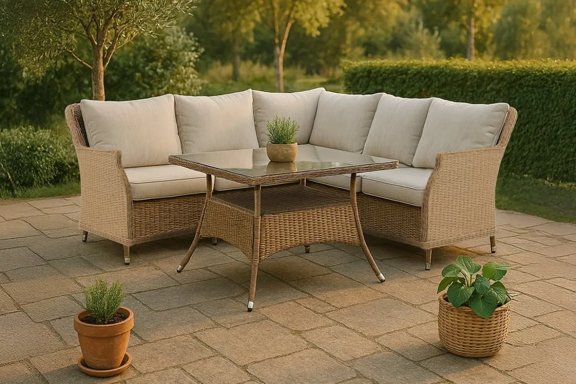 Garten Loungeset Davido – aus Polyrattan mit Ablagetisch