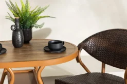 Garten Loungeset Elyon – 3-teiliges Set mit 2 Stühlen & Tisch in Braun
