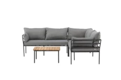 Garten Loungeset Felicita – Ecksofa mit 4 Sitzplätzen und Couchtisch
