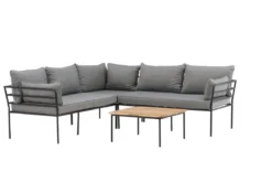 Garten Loungeset Felicita – Ecksofa mit 4 Sitzplätzen und Couchtisch