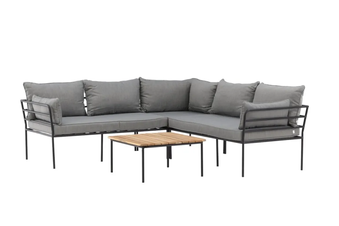 Garten Loungeset Felicita – Ecksofa mit 4 Sitzplätzen und Couchtisch