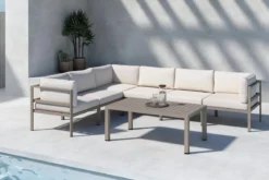 Garten Loungeset Galeno – Großes Ecksofa mit Couchtisch