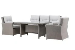 Garten Loungeset Henry – mit Glasplatte & Sitzkissen