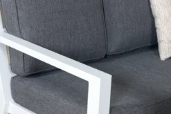Garten Loungeset Jenni – in Weiß & Grau mit Glasplatte