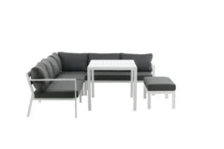 Garten Loungeset Jule – 4-teiliges Set mit grauen Kissen