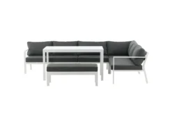 Garten Loungeset Jule – 4-teiliges Set mit grauen Kissen