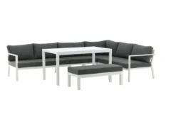 Garten Loungeset Jule – 4-teiliges Set mit grauen Kissen
